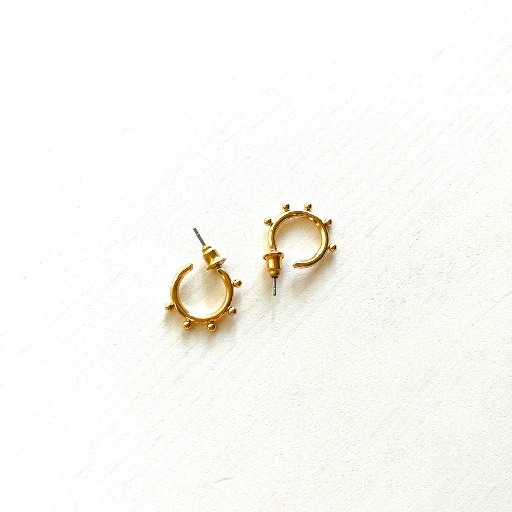 Gold Dot Hoop Earrings